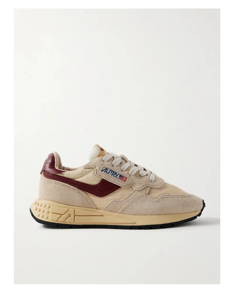 AUTRY Reelwind Low Sneakers Aus Veloursleder, Mesh Und Shell Mit Lederbesätzen - Creme Creme