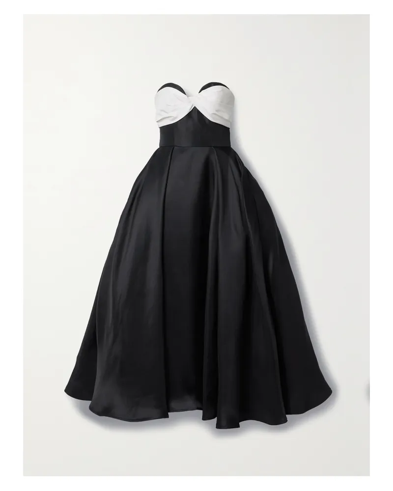 Carolina Herrera New York Trägerloses Midikleid Aus Seide Mit Raffungen - Schwarz Schwarz