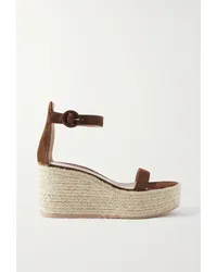 Gianvito Rossi 45 Espadrille-wedges aus Veloursleder Braun