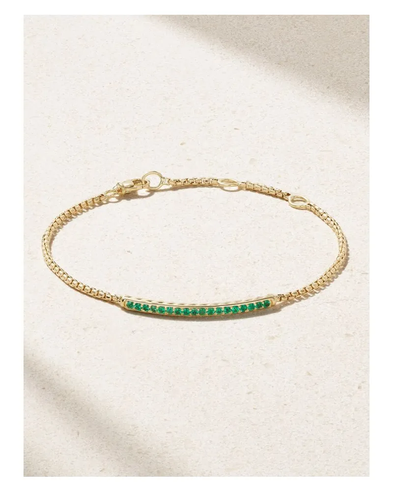 David Yurman Petite Pavé Armband Aus 18 Karat Gold Mit Smaragden Gold