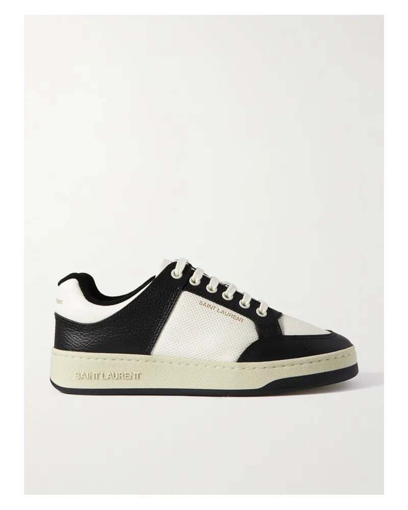 Saint Laurent Sl61 Logo-print Leather Sneakers - White White