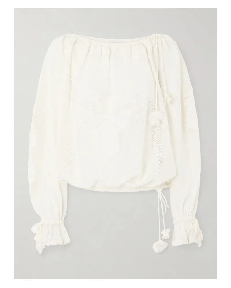 Isabel Marant Dalyna Lace Trimmed Organic Cotton Blouse - Neutrals Neutrals