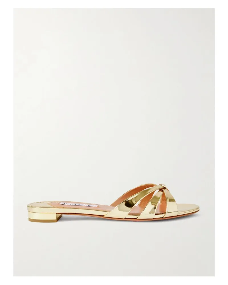 Aquazzura Tati Sandalen Mit Spiegeleffekt - Gold Gold