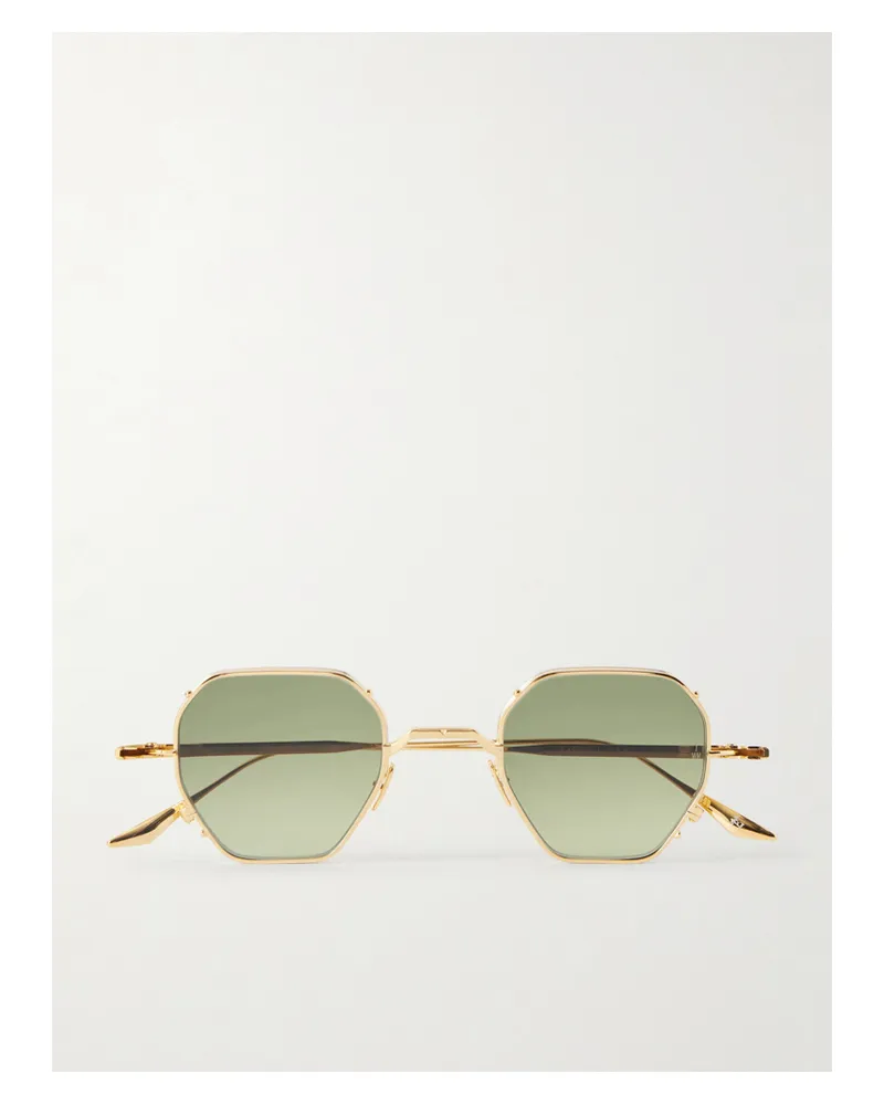 Jacques Marie Mage Verlaine Goldfarbene Sonnenbrille Mit Rundem Rahmen Gold