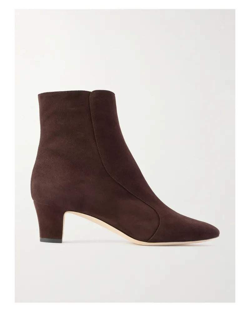 Manolo Blahnik Myconia 50 Suede Ankle Boots - Brown Brown