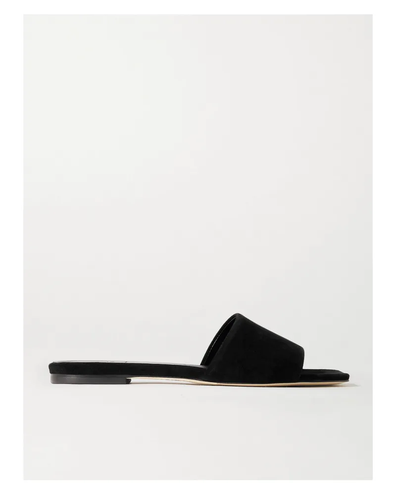aeyde Anna Pantoletten Aus Veloursleder - Schwarz Schwarz