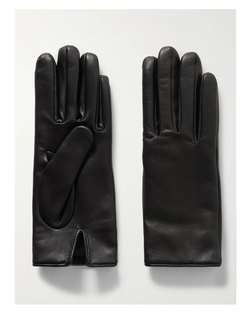 Saint Laurent Leather Gloves - Black Black