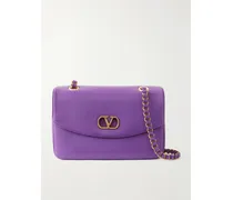 Djuna Embellished Leather Shoulder Bag - Purple
