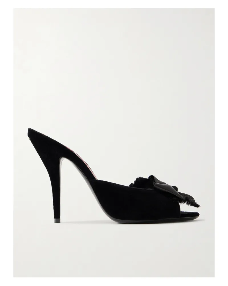 Valentino Garavani Marie Mules Aus Samt Mit Satinbesatz Und Schleife - Schwarz Schwarz