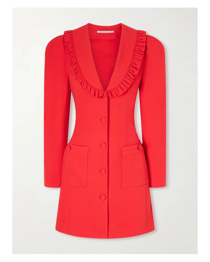 Alessandra Rich Minikleid Aus Cady Mit Rüschen - Rot Rot
