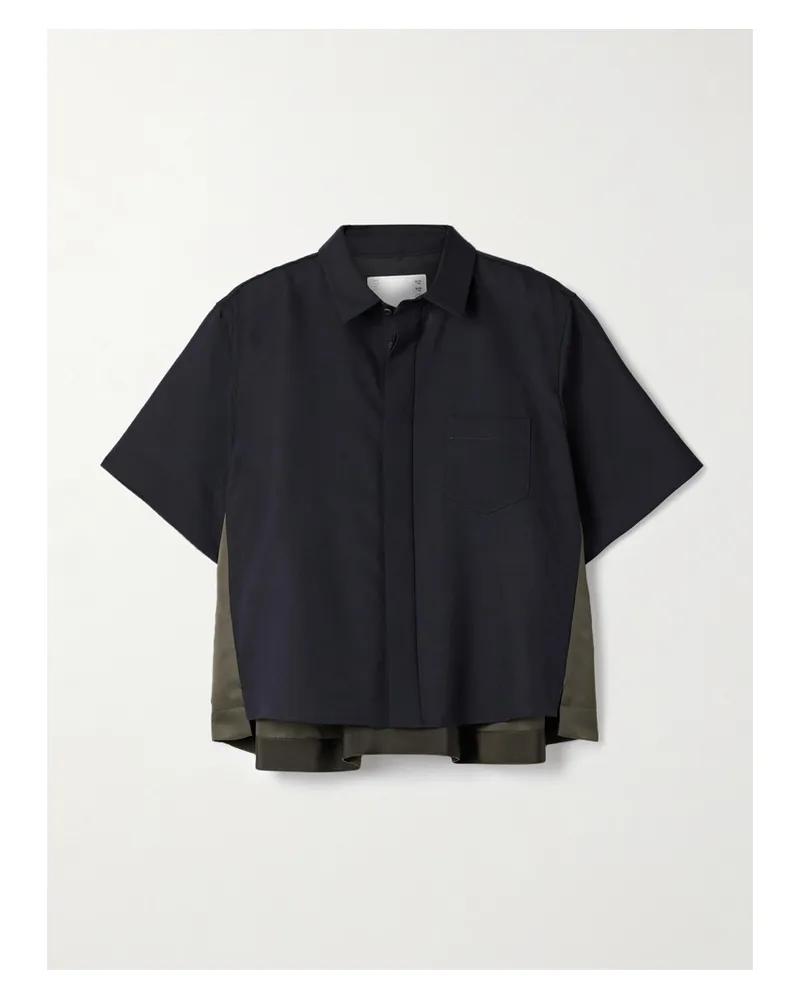 Sacai Hemd Aus Baumwolle Und Shell - Blau Blau