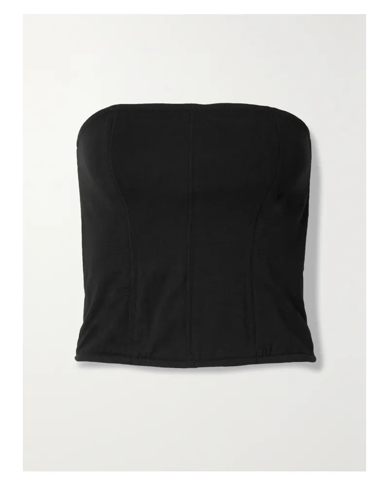 Skin Trägerloses Bustier Aus Jersey Aus Einer Baumwoll-modalmischung - Schwarz Schwarz