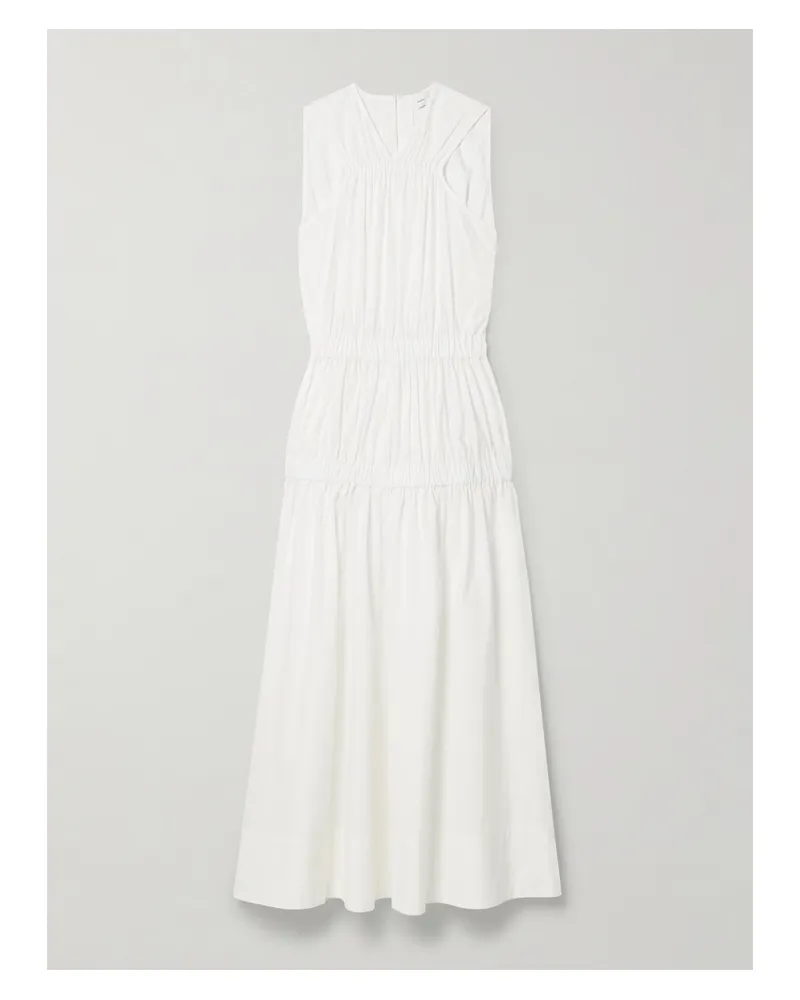 Proenza Schouler Libby Maxikleid Aus Baumwollpopeline Mit Raffungen - Wollweiß Wollweiß