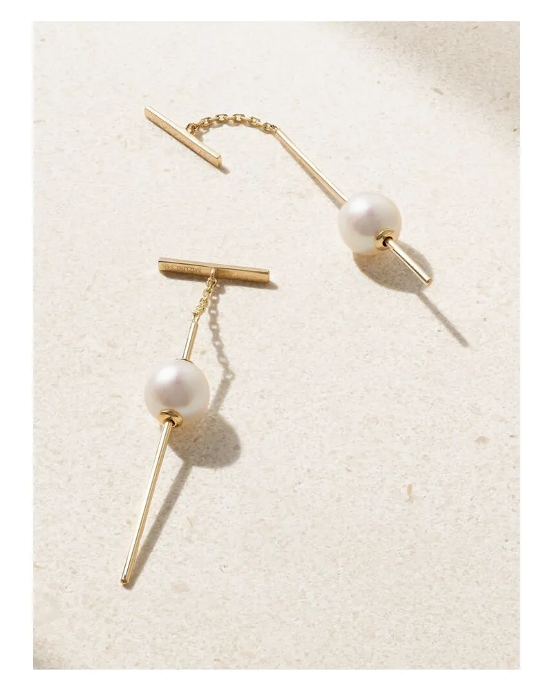 MIZUKI Ohrringe Aus 14 Karat Gold Mit Perlen Gold