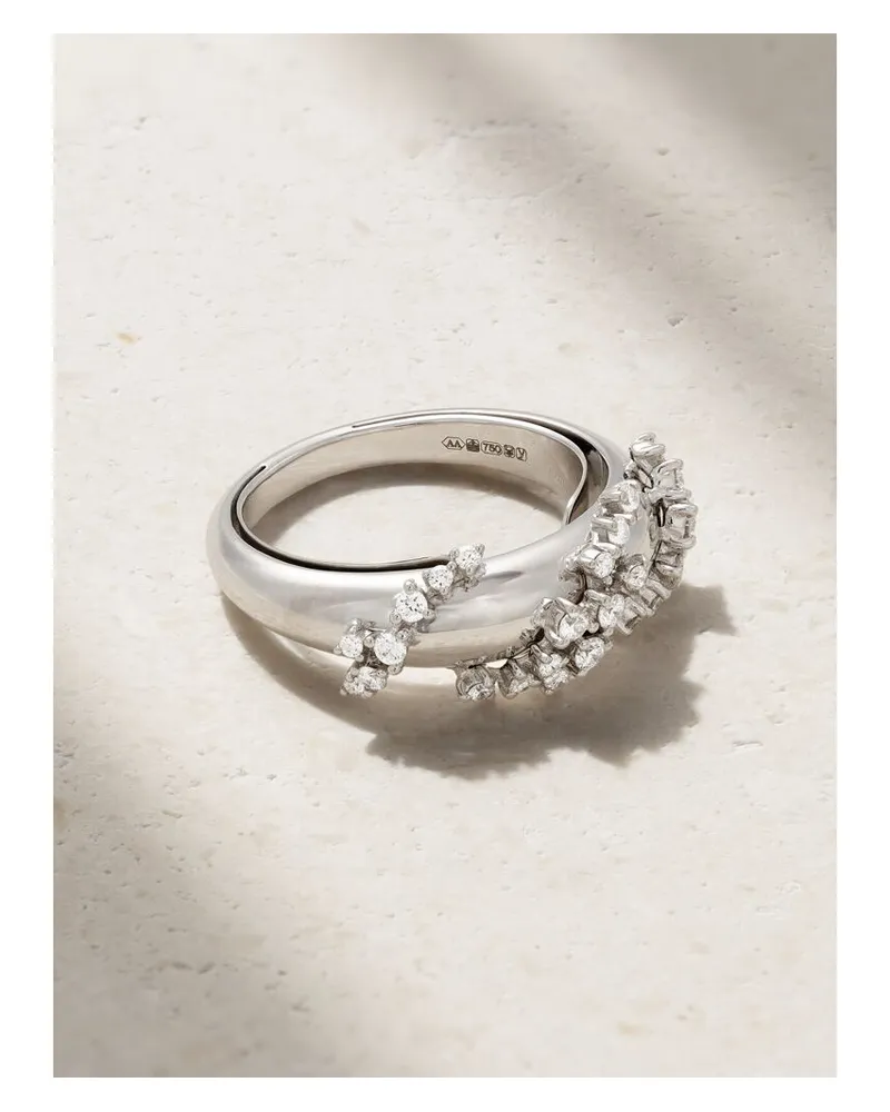 Ananya Scatter Ring Aus 18 Karat Weißgold Mit Diamanten Gold