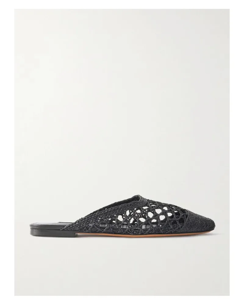Emme Parsons Slippers Aus Geflochtenem Raffiabast - Schwarz Schwarz