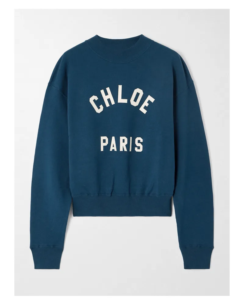 Chloé Sweatshirt Aus Baumwoll-jersey Mit Print - Blau Blau