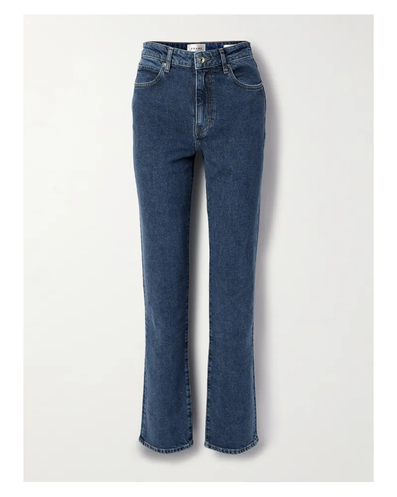 Frame Denim The Ruler High-rise Slim-leg Jeans - Blue Blue