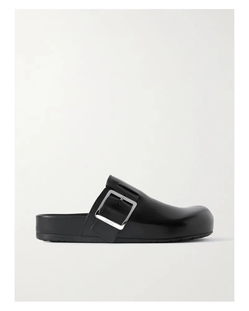 Loewe Ease Clogs Aus Leder Mit Schnalle - Schwarz Schwarz