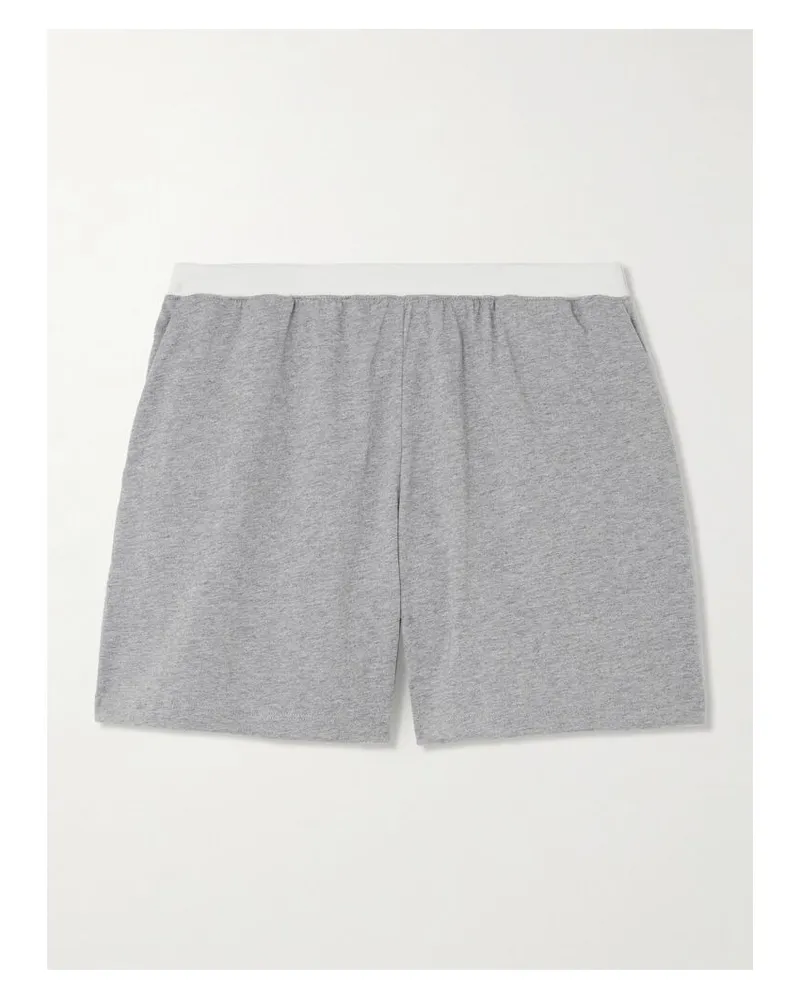 Skin Zweifarbige Shorts Aus Jersey Aus Bio-pima-baumwolle - Grau Grau