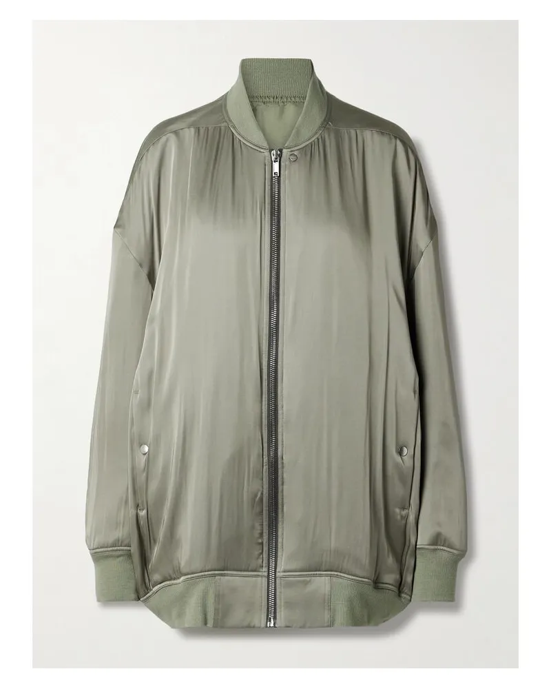 Rick Owens Peter Oversized-jacke Aus Wattiertem Satin - Grün Grün