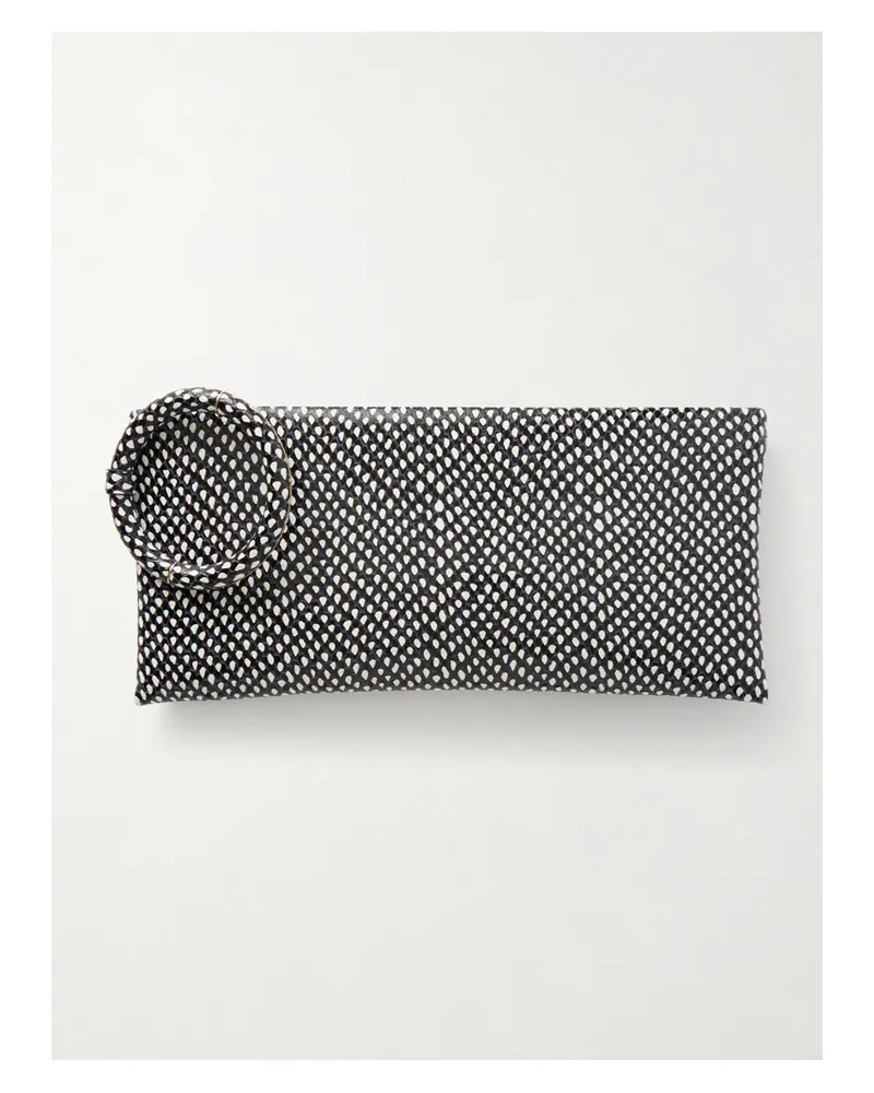 Tom Ford Aura Snake-effect Leather Clutch - Black Black