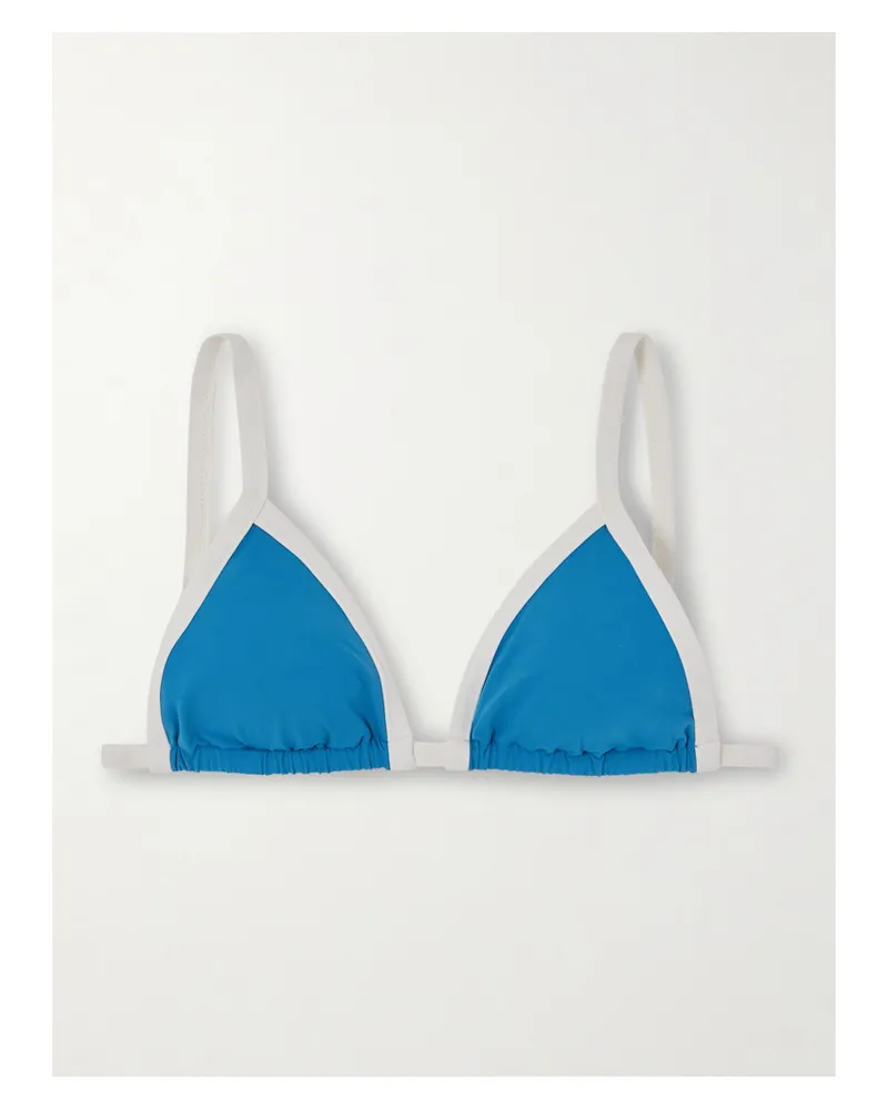 Marysia Porto Zweifarbiges Triangel-bikini-oberteil - Blau Blau