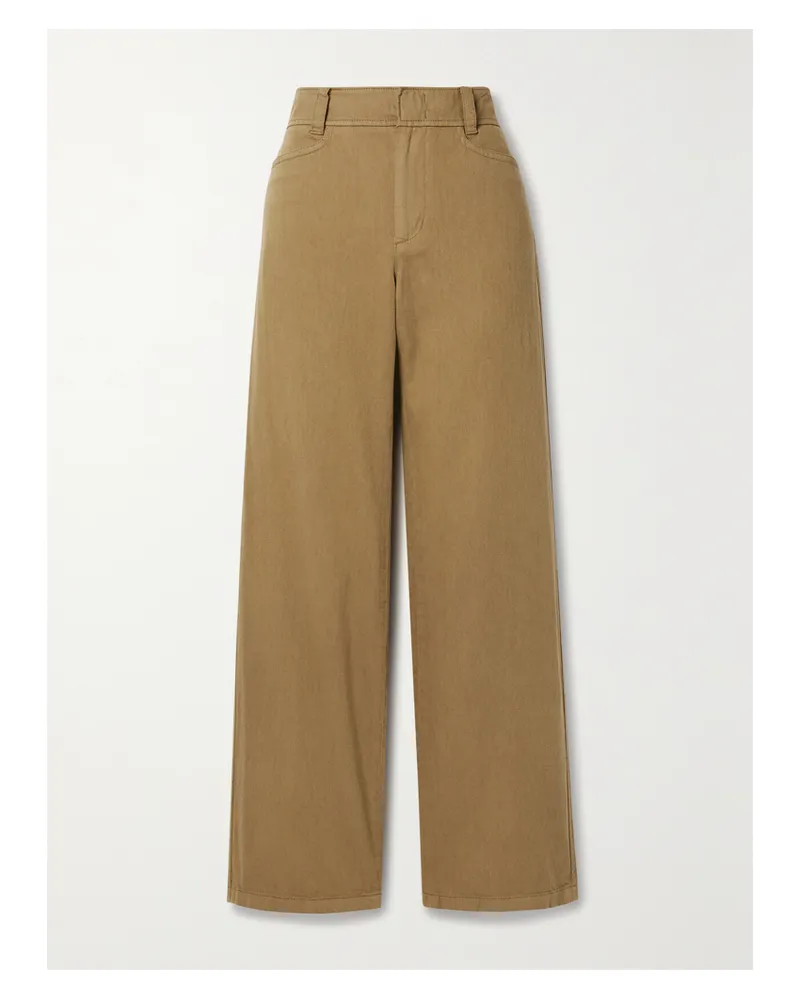 Vince Hose Mit Geradem Bein Aus Twill Aus Einer Mischung Aus Baumwolle, Lyocell Und Leinen - Braun Braun