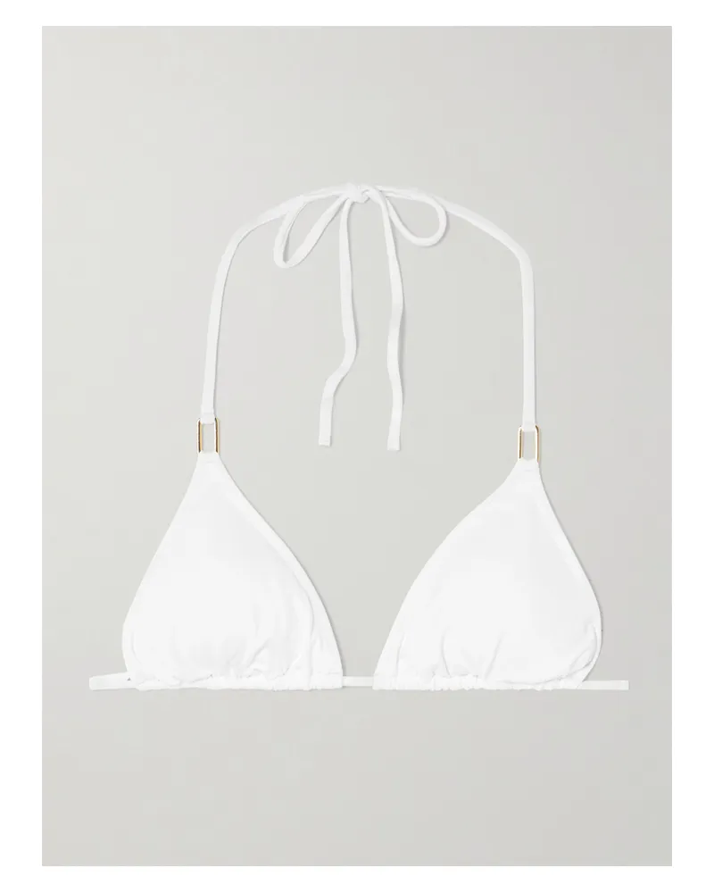 Melissa Odabash Cancun Embellished Triangle Bikini Top - White White