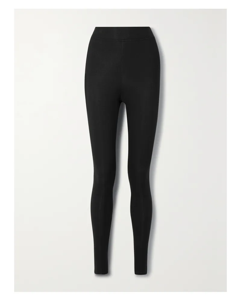 ATM Leggings Aus Geripptem Stretch-modal-jersey - Schwarz Schwarz