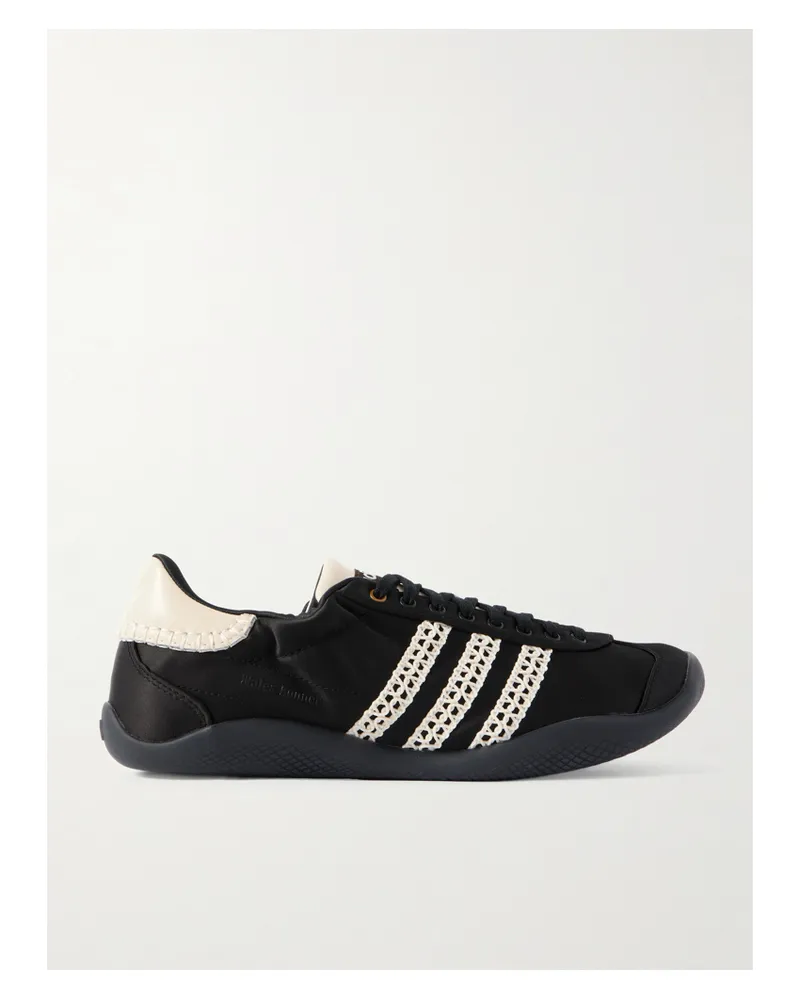 adidas Wales Bonner Karintha Sneakers Aus Satin Mit Besätzen Aus Leder Und Häkelmaterial - Schwarz Schwarz
