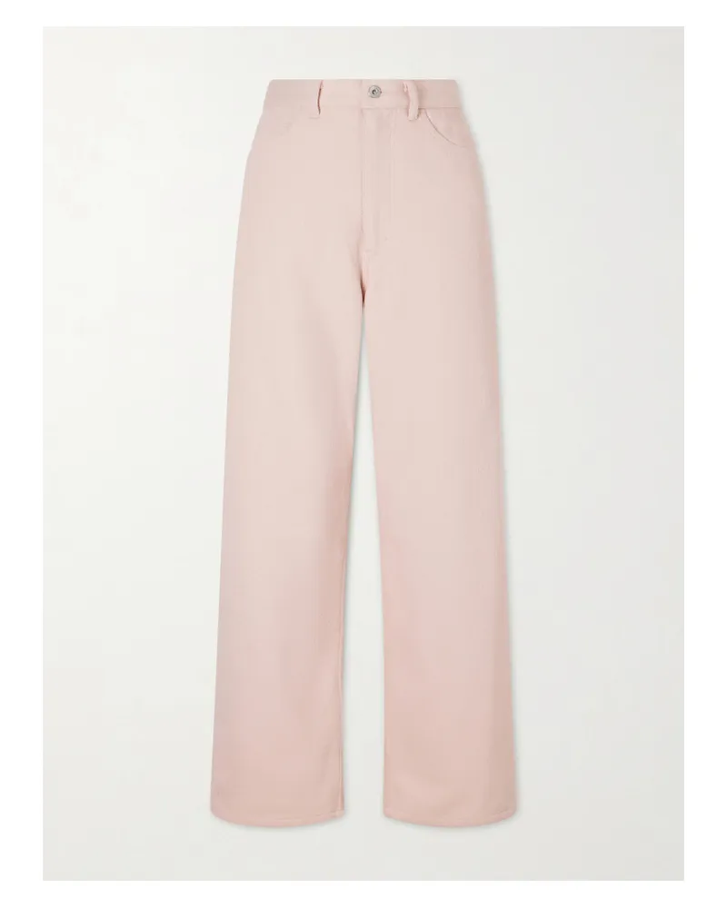 AURALEE Wide-leg Silk Jeans - Pink Pink