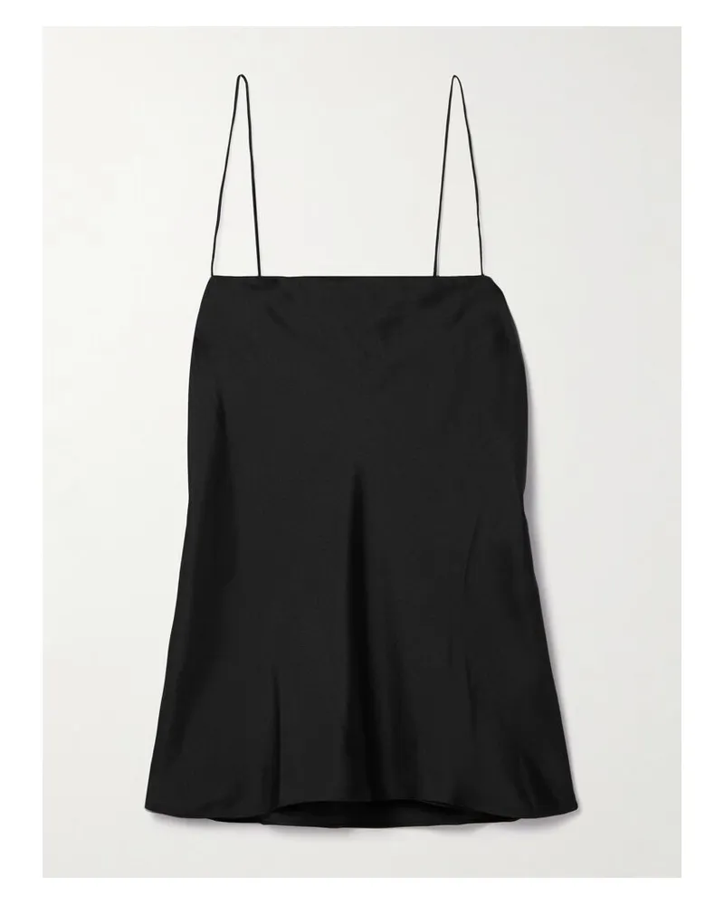Another Tomorrow Top Aus Seiden-twill - Schwarz Schwarz