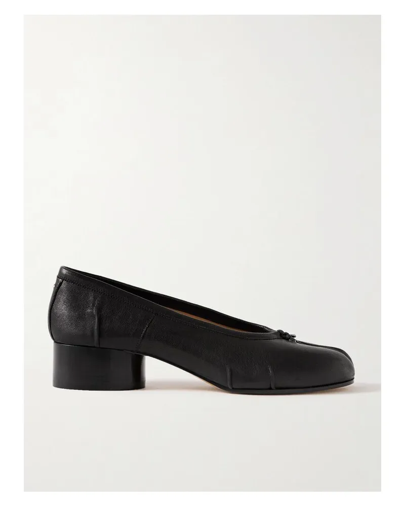 Maison Margiela Tabi Ballerina Pumps Mit Geteilter Kappe Aus Leder - Schwarz Schwarz