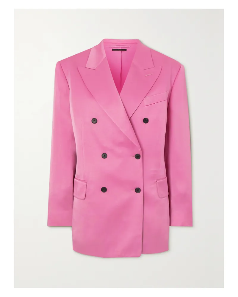 Tom Ford Doppelreihiger Blazer Aus Satin - Pink Pink