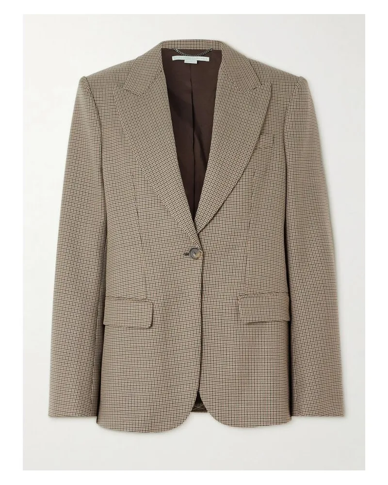 Stella McCartney Oversized-blazer Aus Wolle Mit Hahnentrittmuster - Braun Braun