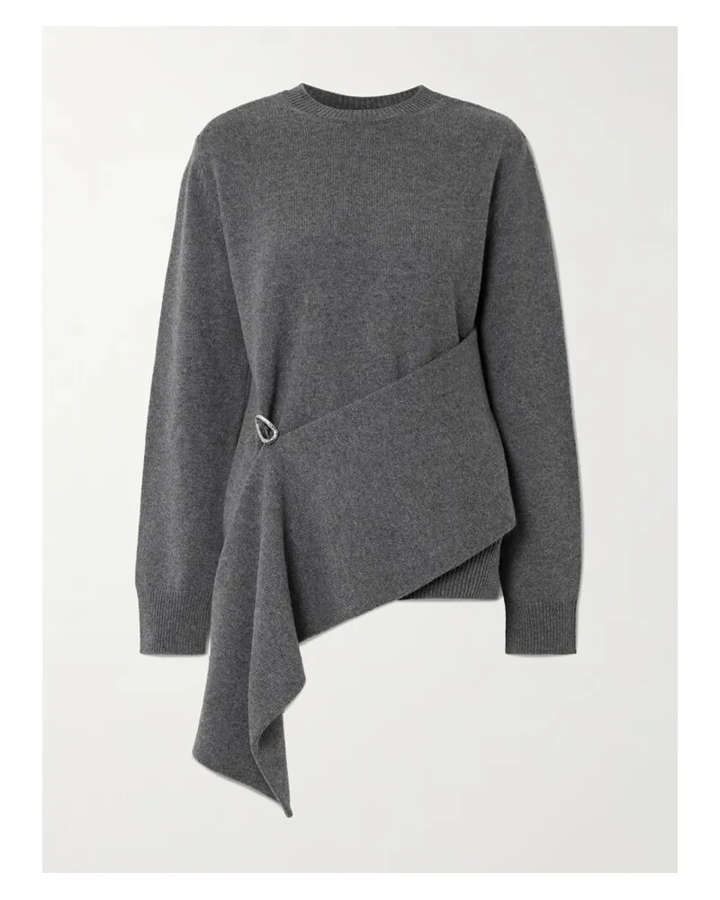 Jil Sander Pullover Aus Einer Woll-kaschmirmischung Mit Verzierung - Grau Grau