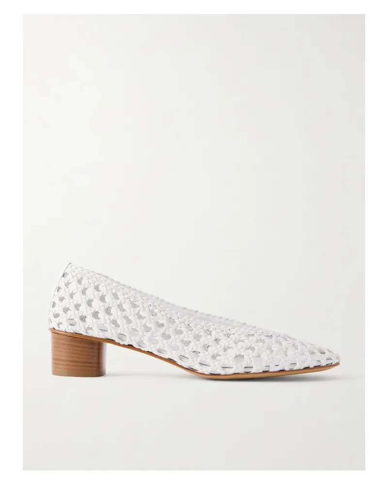 Le Monde Béryl Woven Leather Pumps - White White