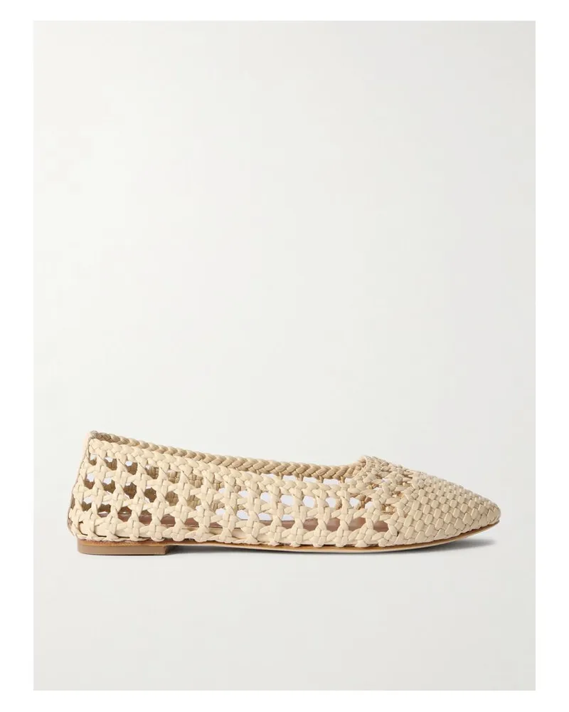 STAUD Nell Ballerinas Aus Geflochtenem Leder - Creme Creme