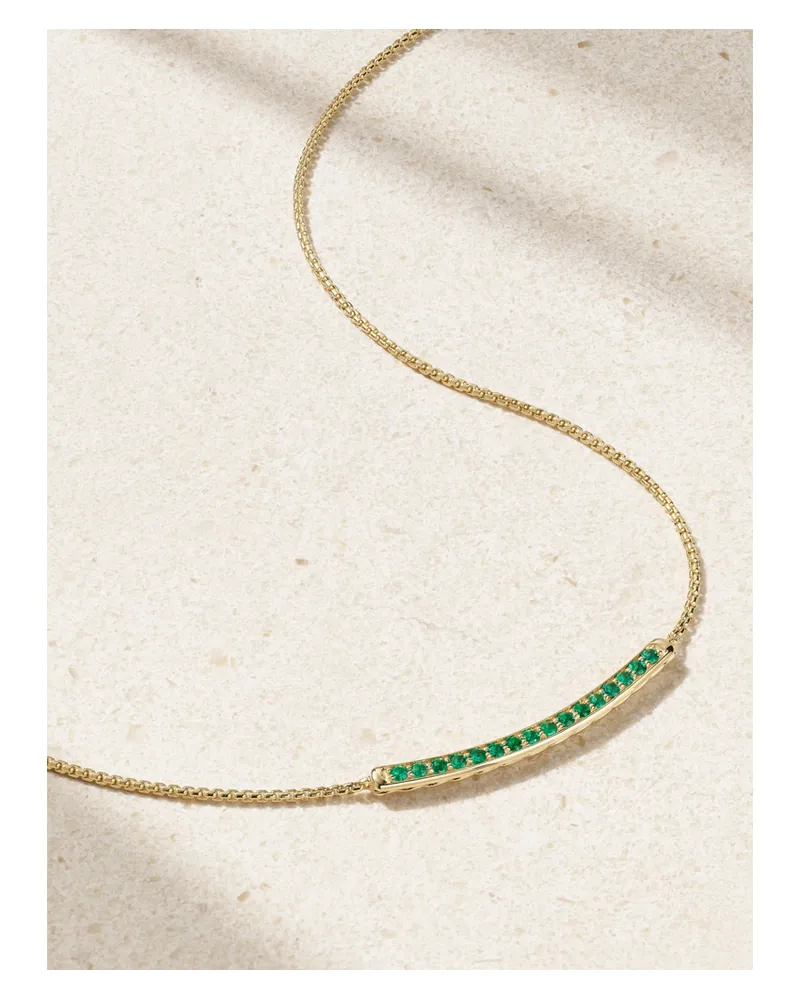 David Yurman Petite Pavé Kette Aus 18 Karat Gold Mit Smaragden Gold