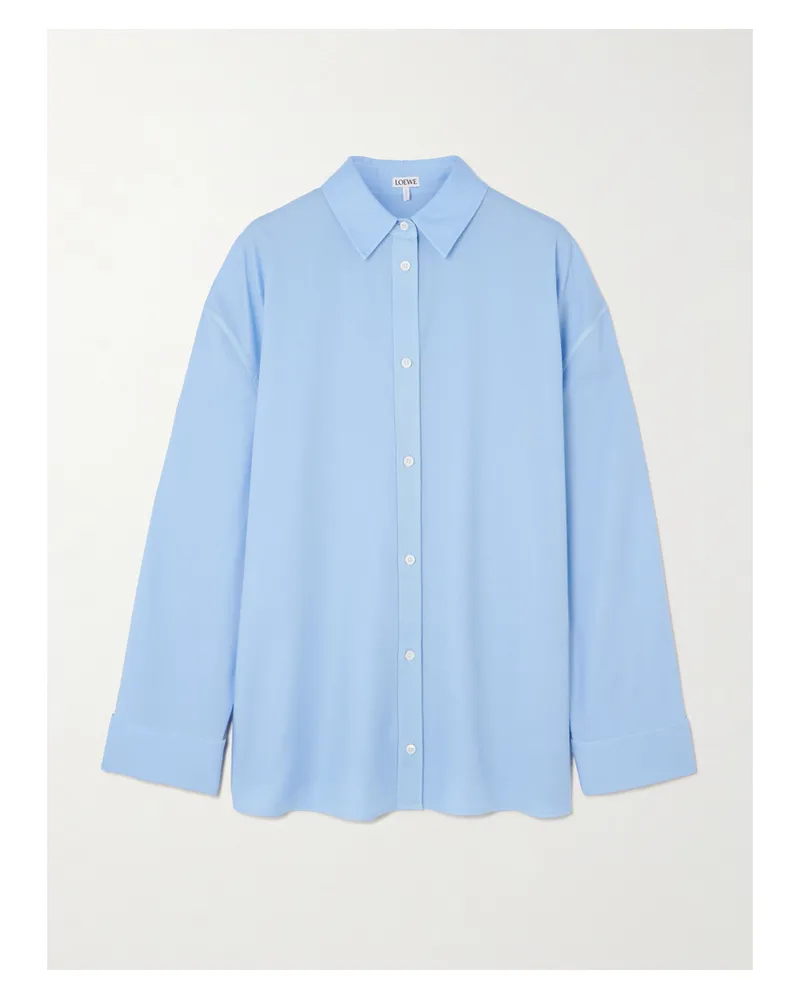 Loewe Hemd Aus Twill Aus Einer Woll-seidenmischung - Blau Blau