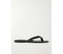 Melody Leather Flip Flops - Black