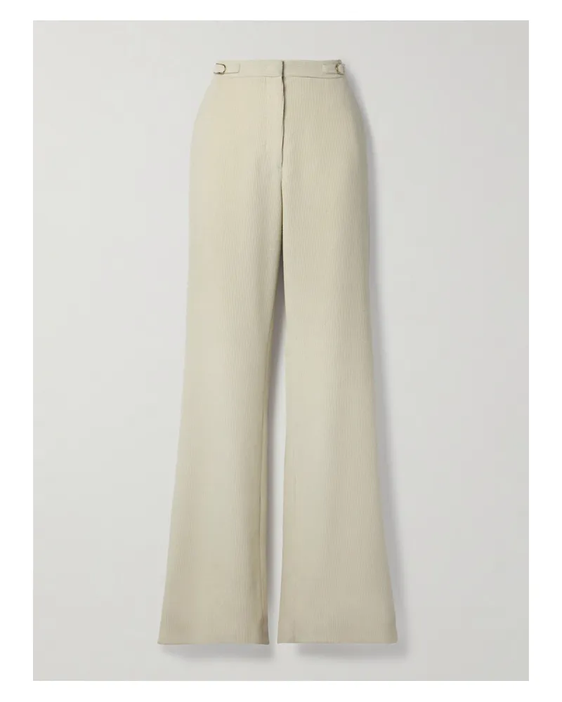 Gabriela Hearst Vesta Hose Mit Weitem Bein Aus Kaschmircord - Elfenbein Elfenbein
