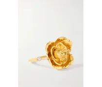Gardenia farbener Ring mit Kristall