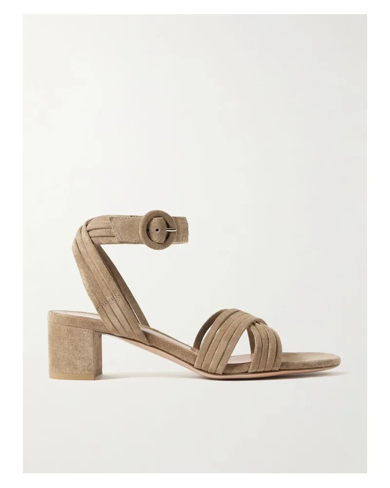 Gianvito Rossi 55 Sandalen Aus Veloursleder - Braun Braun