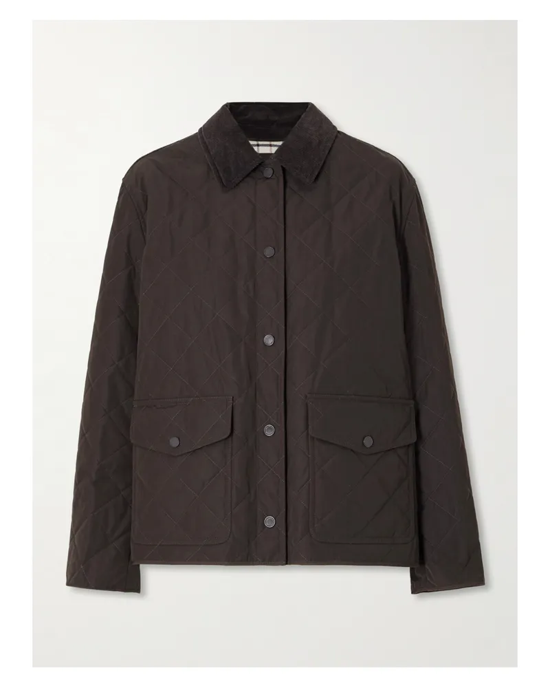 PURDEY Winchester Corduroy-trimmed Quilted Shell Jacket - Brown Brown