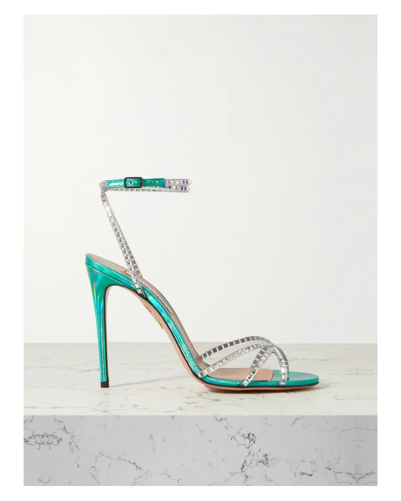Aquazzura Dance Plexi 105 Sandalen Aus Pvc Mit Kristallen - Blau Blau