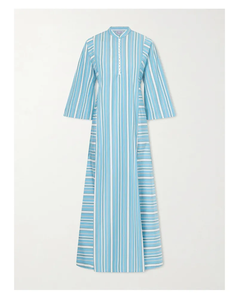 Thierry Colson Rachel Striped Cotton-poplin Kaftan - Blue Blue