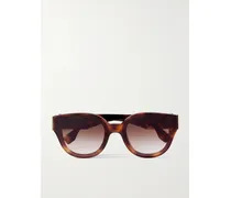 First D-frame Embellished Tortoiseshell Acetate Sunglasses - Brown