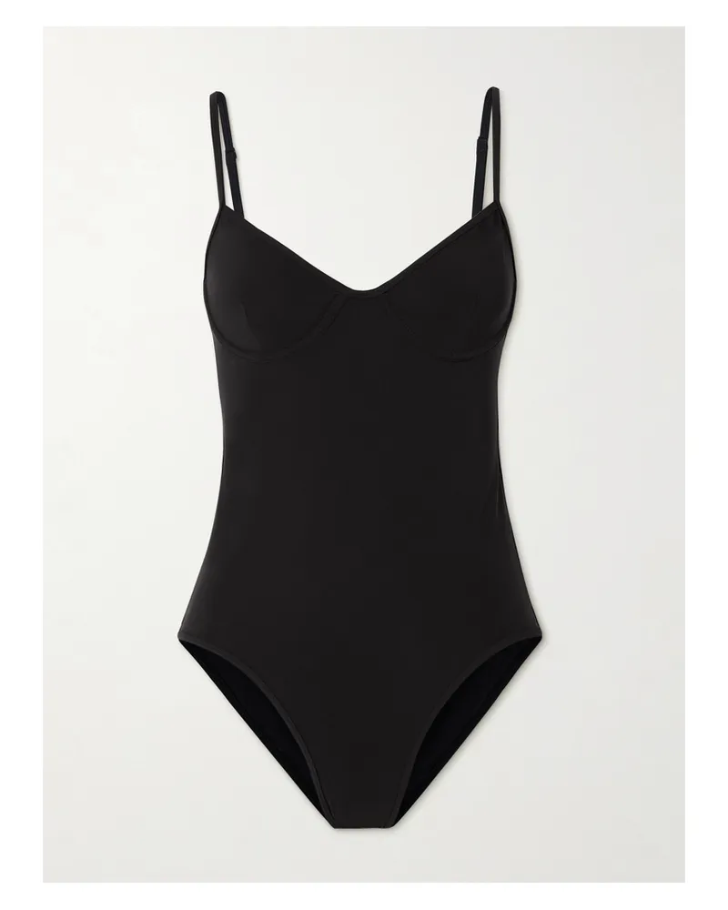 Totême Badeanzug Aus Recyceltem Stretch-material Mit Bügeln - Schwarz Schwarz